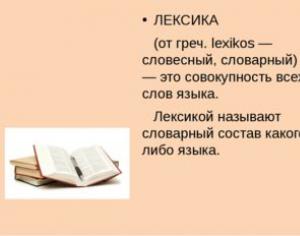 Лексика презентация к уроку по русскому языку на тему